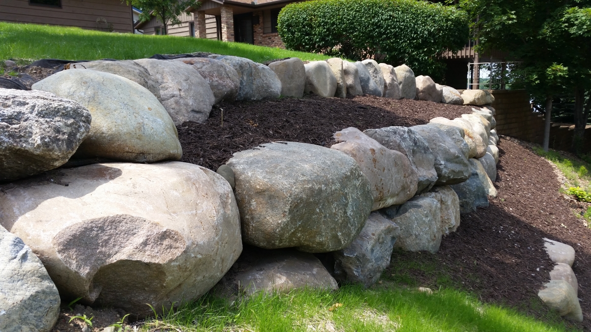 Block, natural stone or boulder wall retaining walls | NS ...