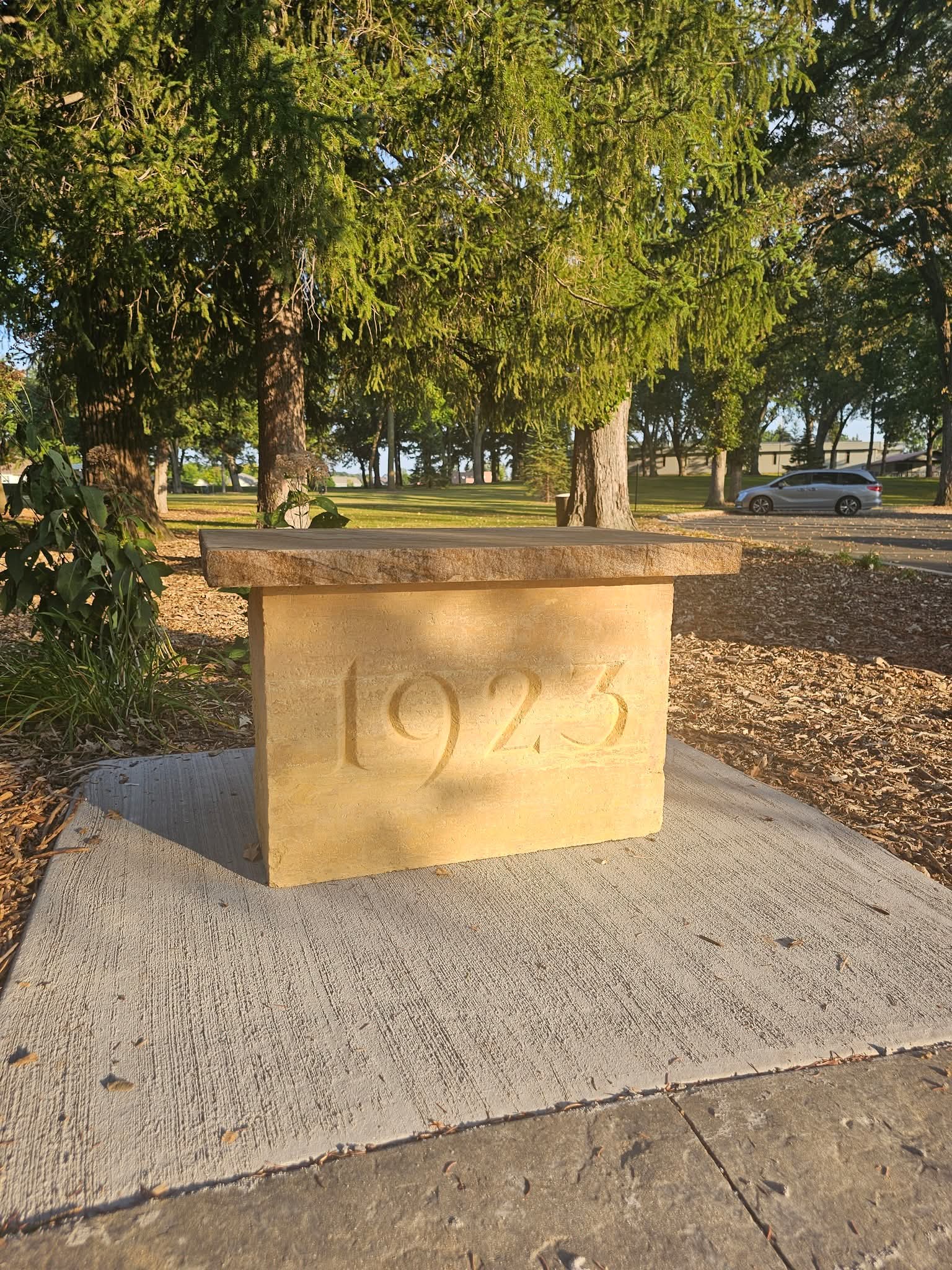 Historical Cornerstone Bench Installation at Memorial Park image