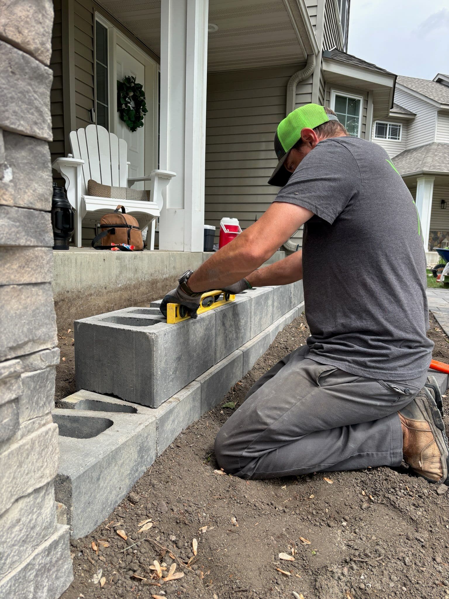 Front Entry Paver Walkway and Accent Wall in Prior Lake