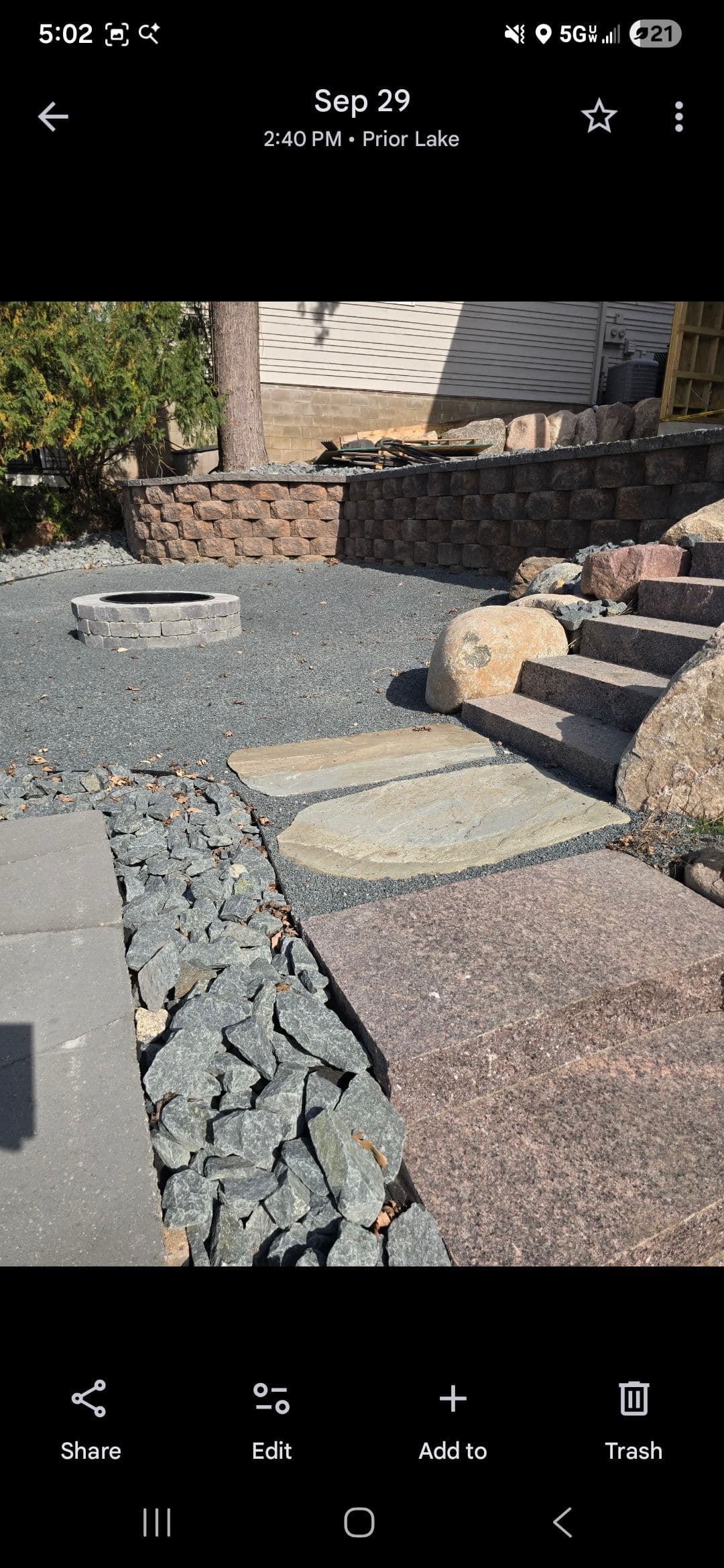 Stone Steps and Fire Pit Patio by Prior Lake image