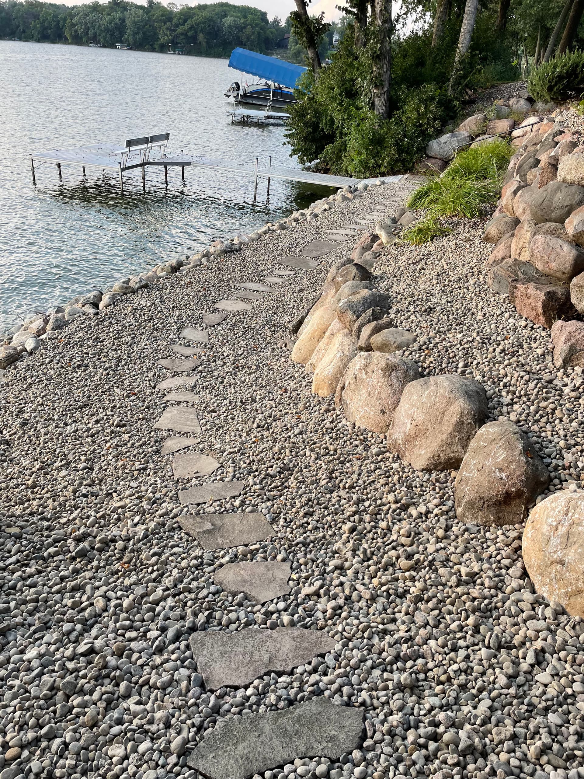 Gallery photos for Cedar Lake Shoreline Gets Rip Rap, Boulders and River Rock Treatment: Image #3
