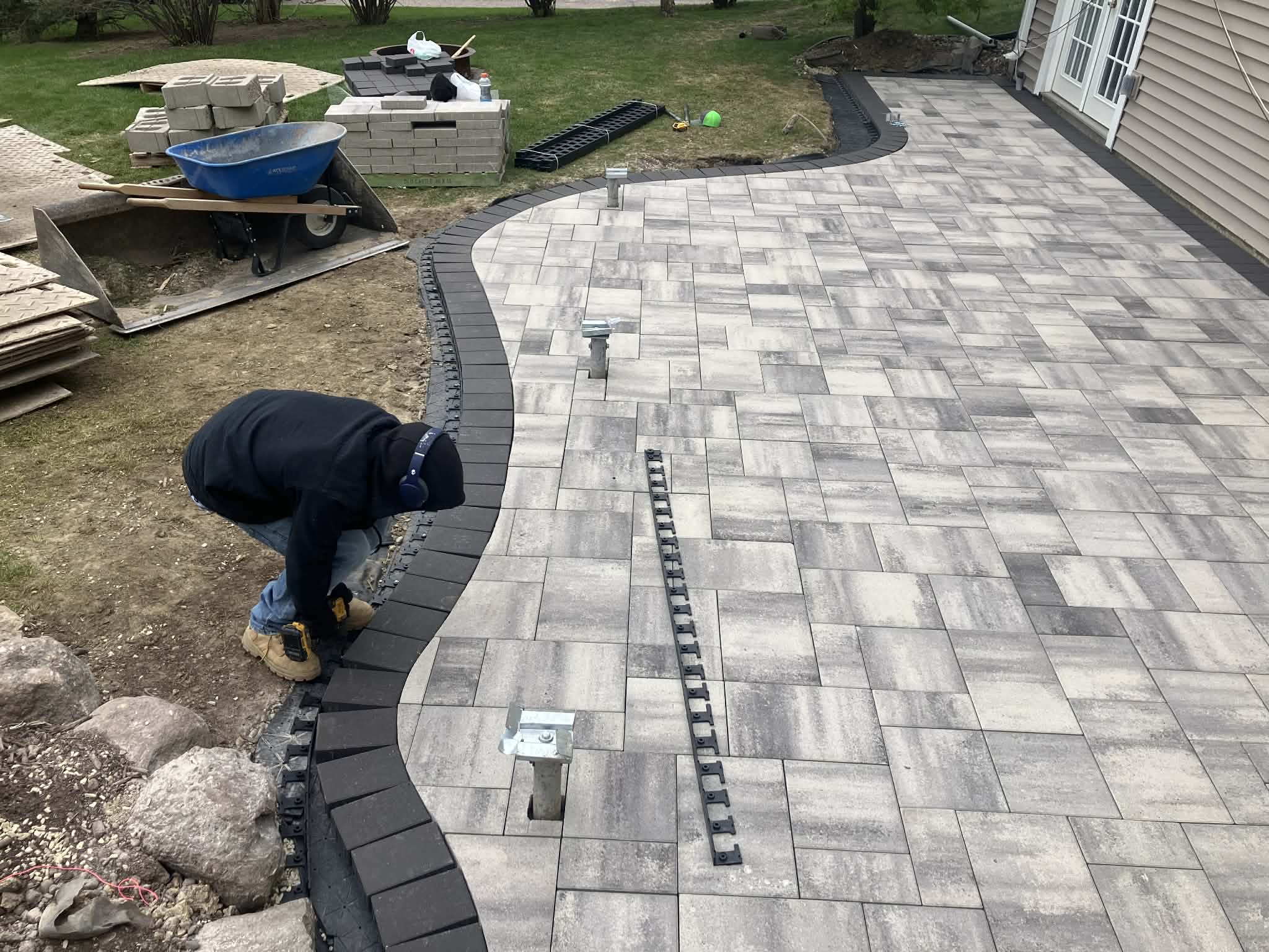 Chaska Backyard Patio and Retaining Wall Build in Progress image