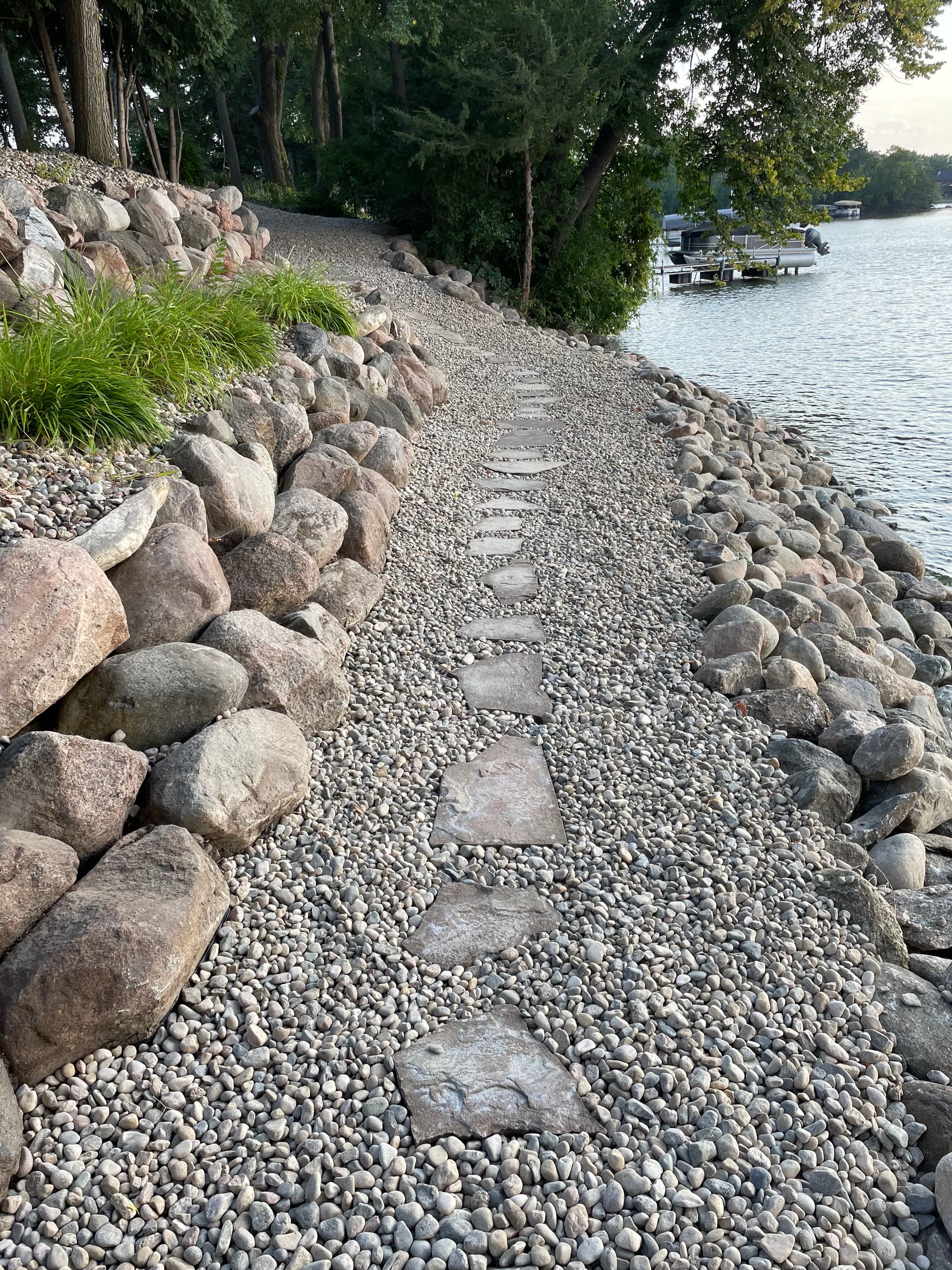 Gallery photos for Cedar Lake Shoreline Gets Rip Rap, Boulders and River Rock Treatment: Image #2