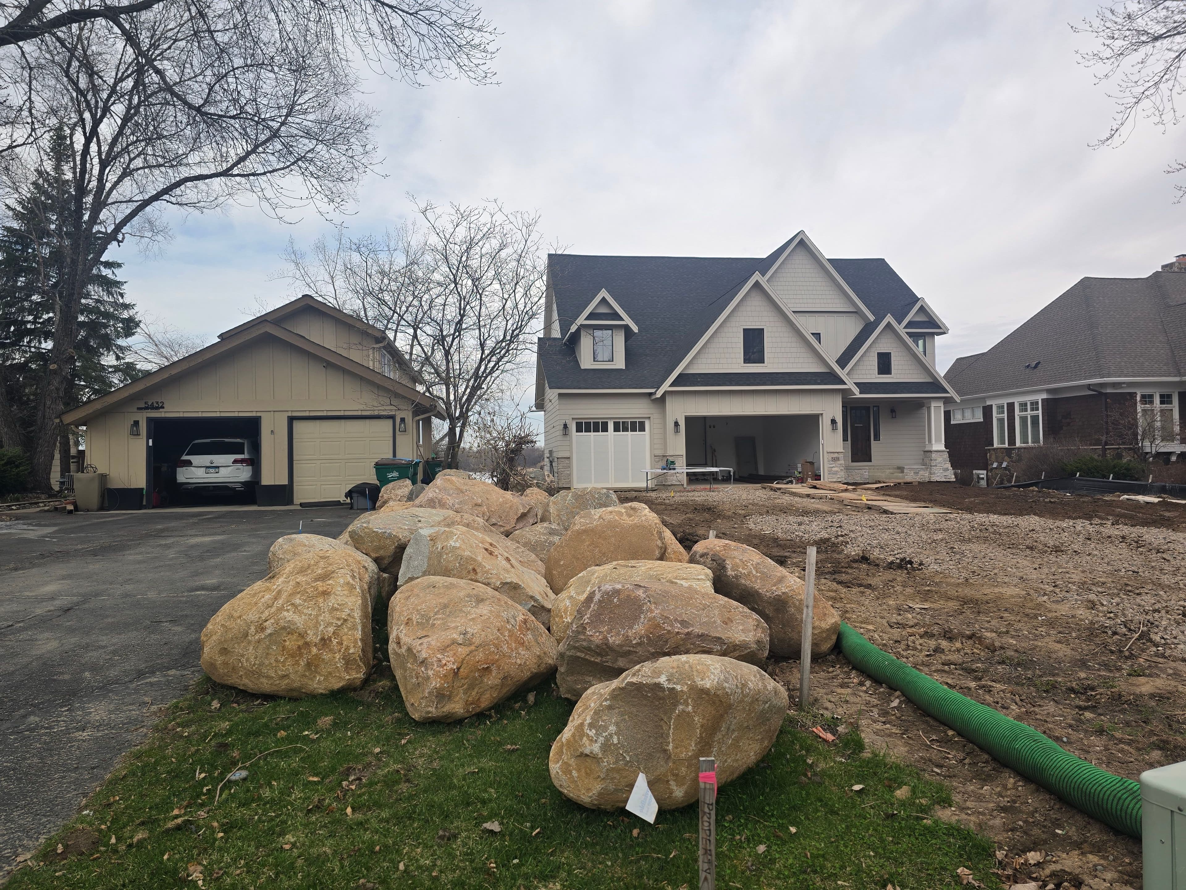 Project Replacing a Block Wall with a Boulder Retaining Wall in Prior Lake image