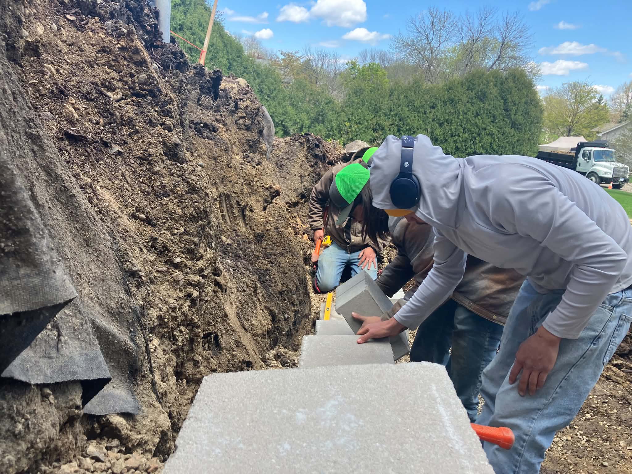 Backyard Retaining Wall and Steps Build Underway in Chaska image