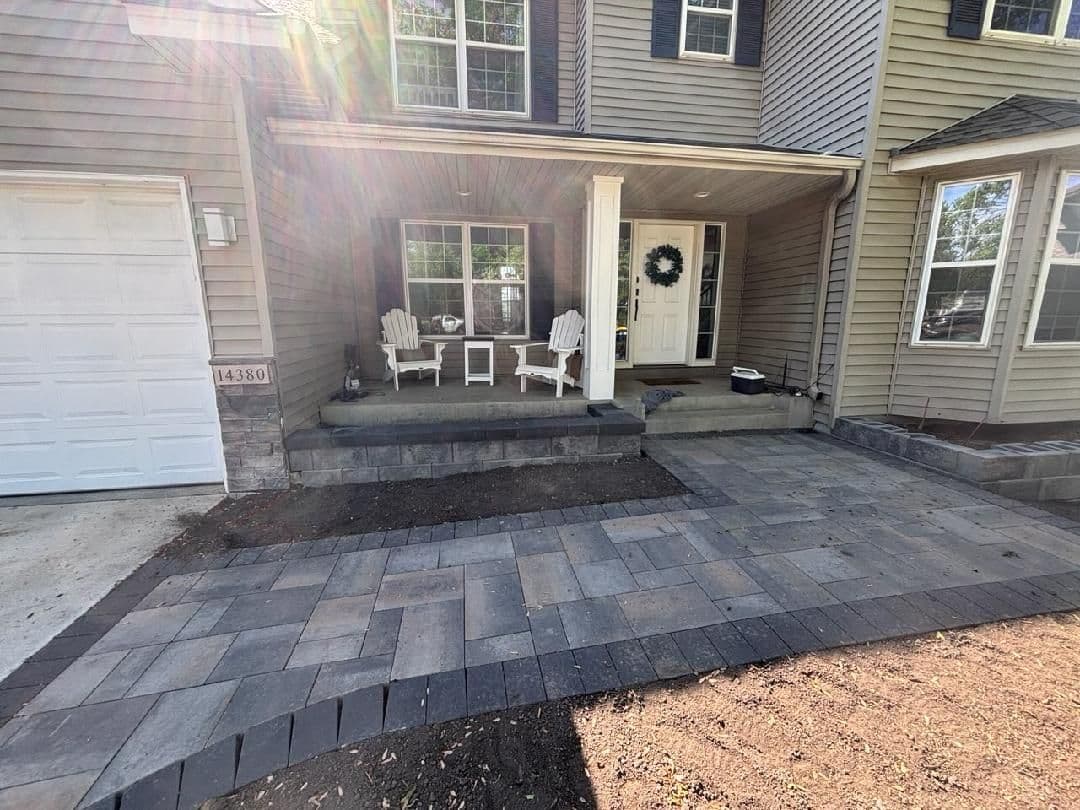 Front Entry Paver Walkway and Accent Wall in Prior Lake