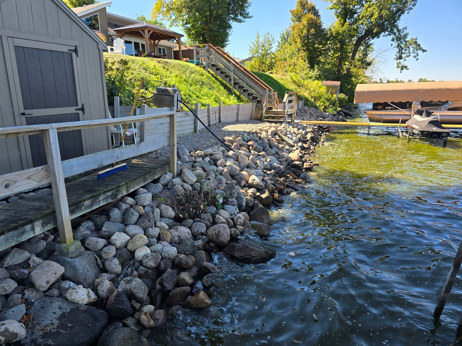 Gallery photos for rip-rap shoreline erosion control in the faribault lakes area: Image #3