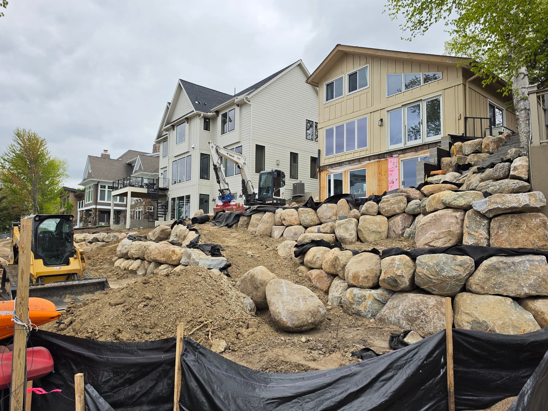 Gallery photos for Boulder Retaining Wall and Steps Taking Shape in Prior Lake: Image #1