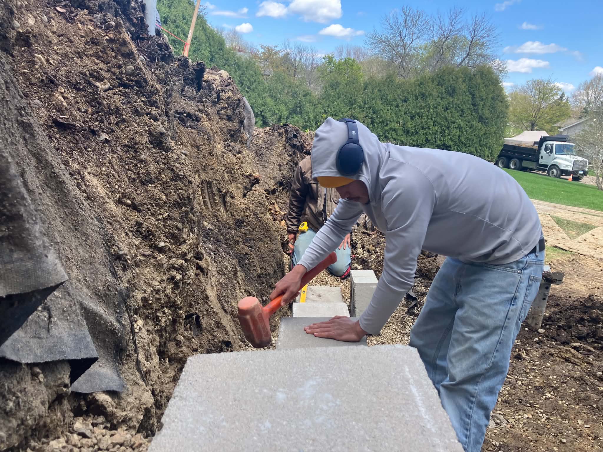 Gallery photos for Backyard Retaining Wall and Steps Build Underway in Chaska: Image #2