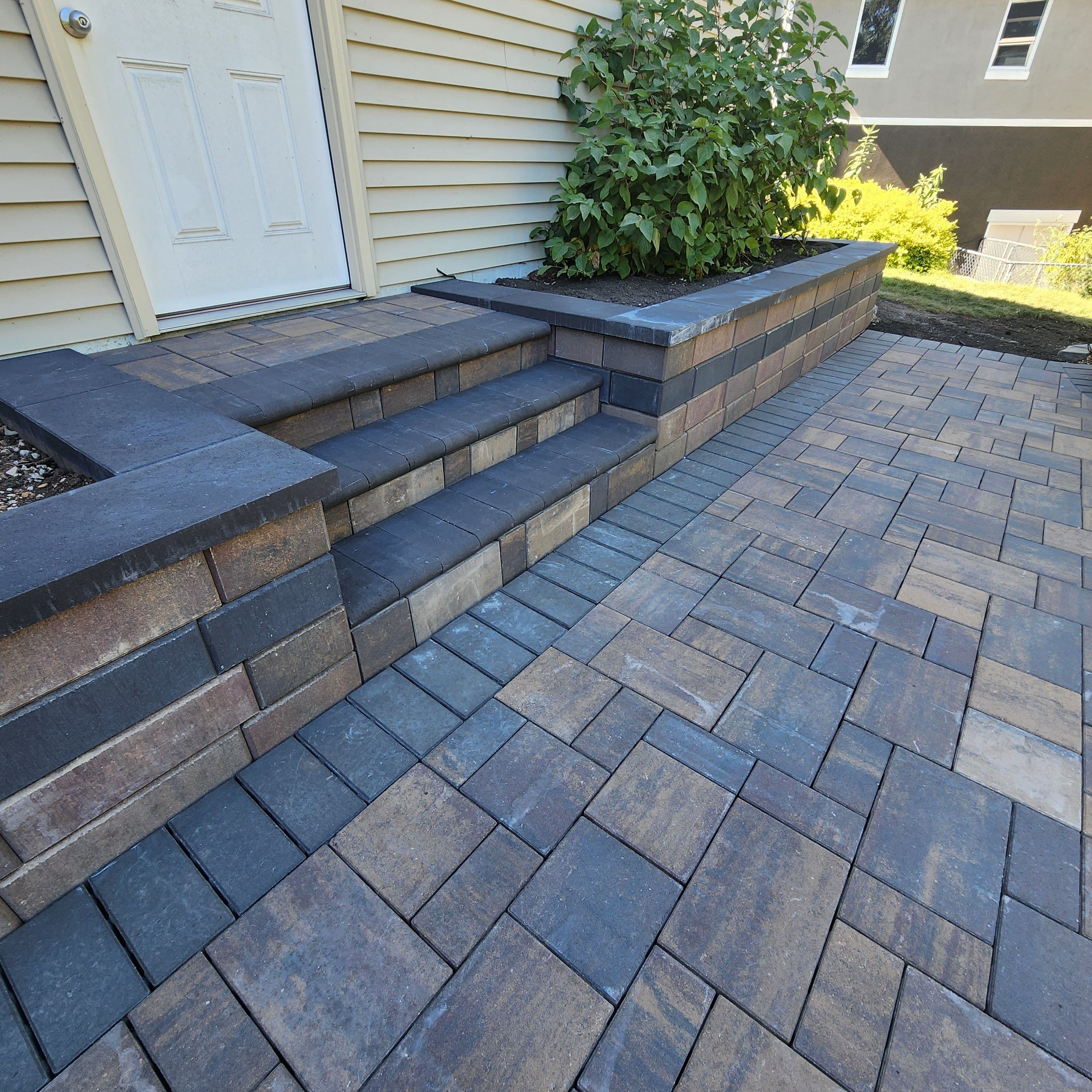Project Paver Patio with Modular Block Steps and Walls in Chaska MN image