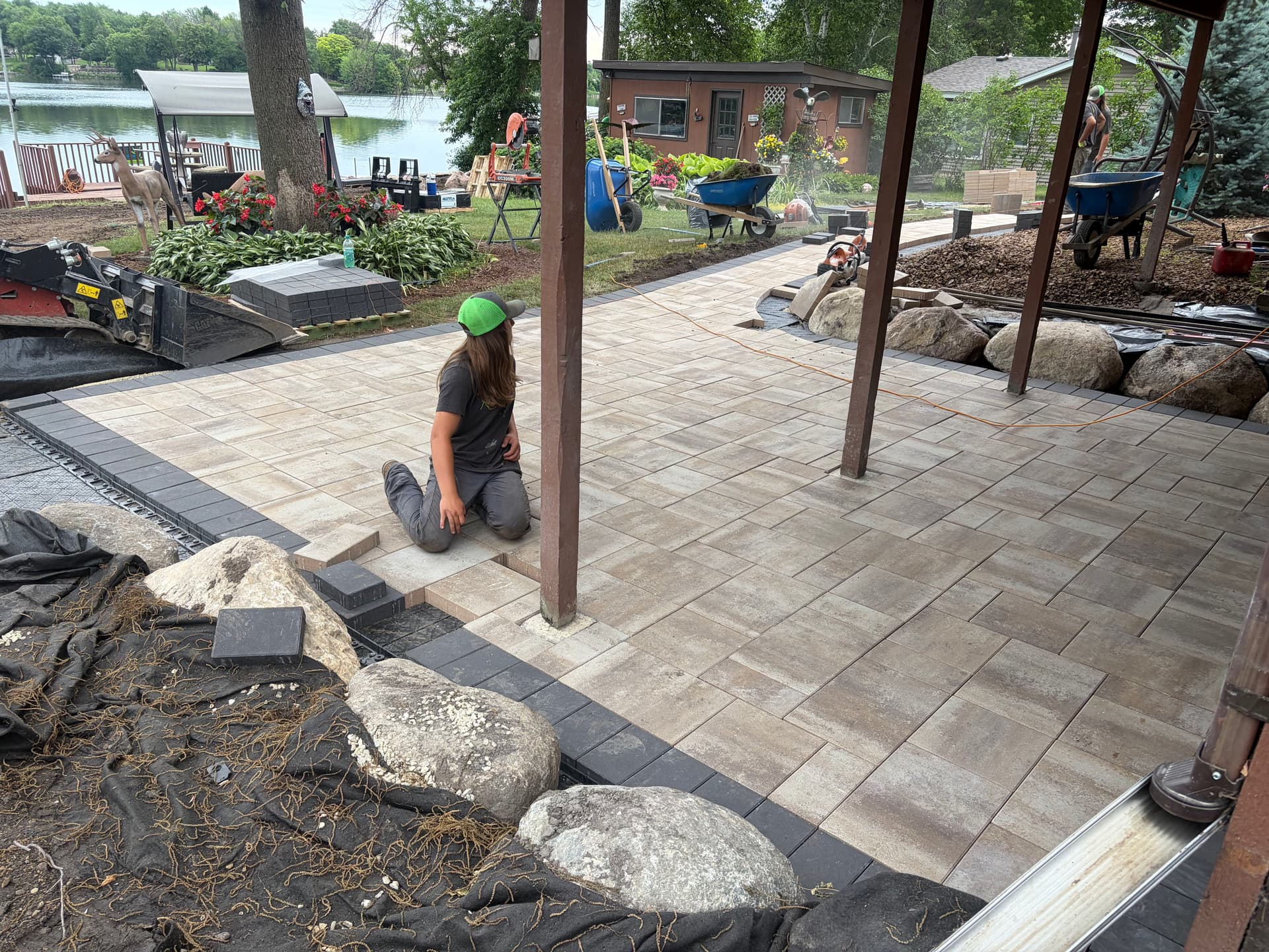 Gallery photos for Paver Patios and Boulder Rip-Rap Walls Going In at Cedar Lake: Image #1