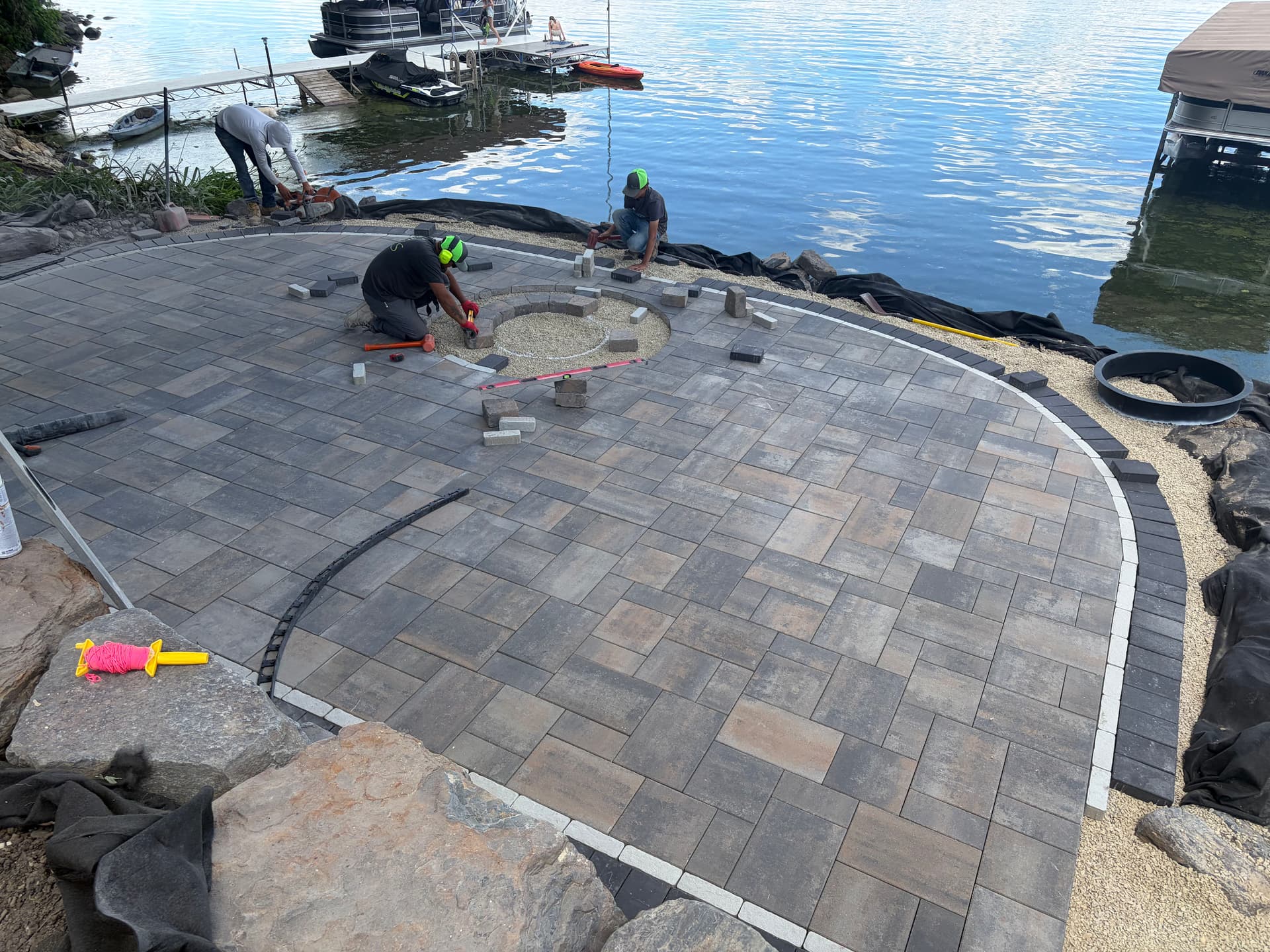 Gallery photos for Lakeshore Paver Patio with Fire Pit Build in New Prague: Image #3
