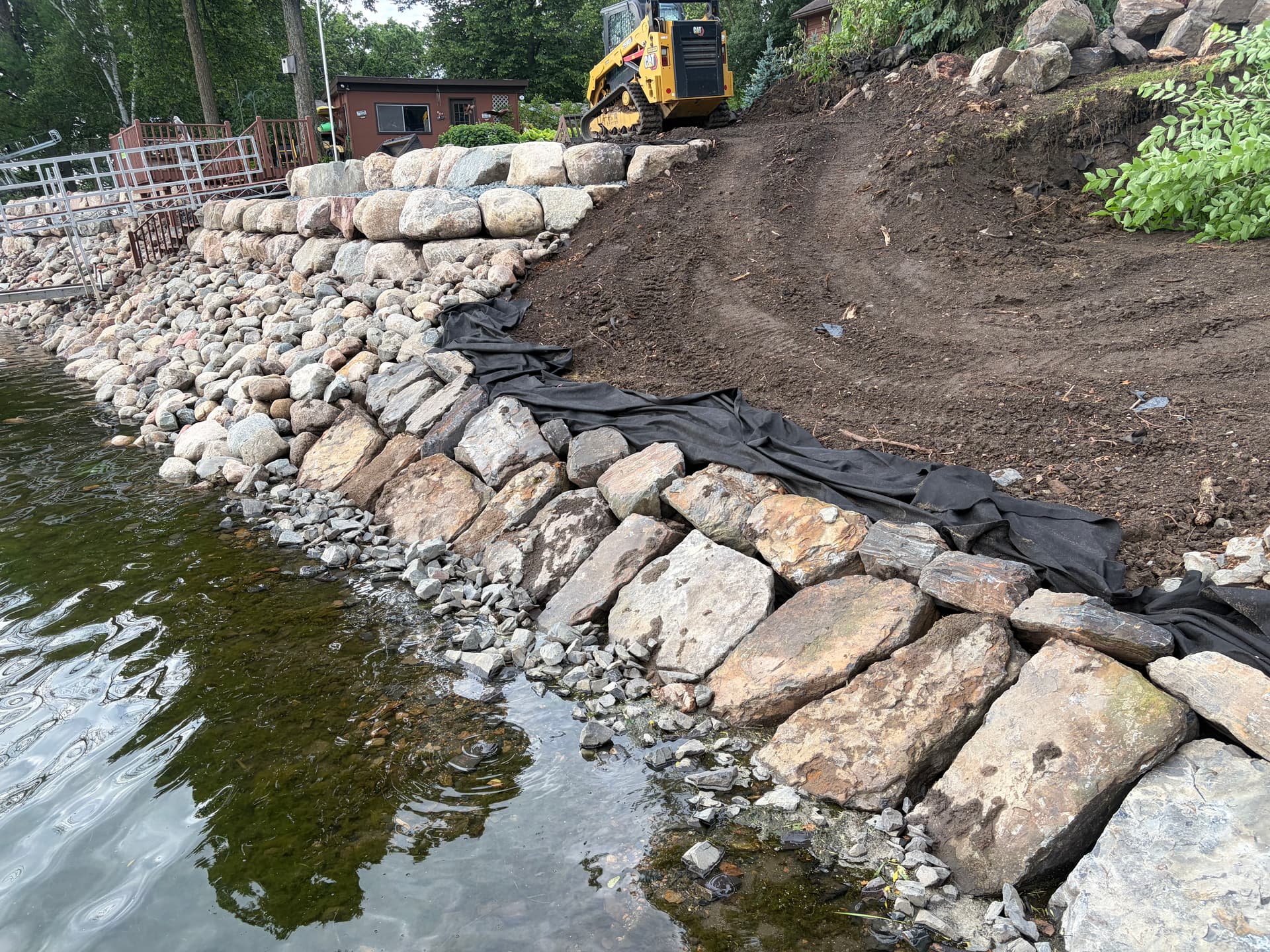 Gallery photos for Paver Patios and Boulder Rip-Rap Walls Going In at Cedar Lake: Image #2