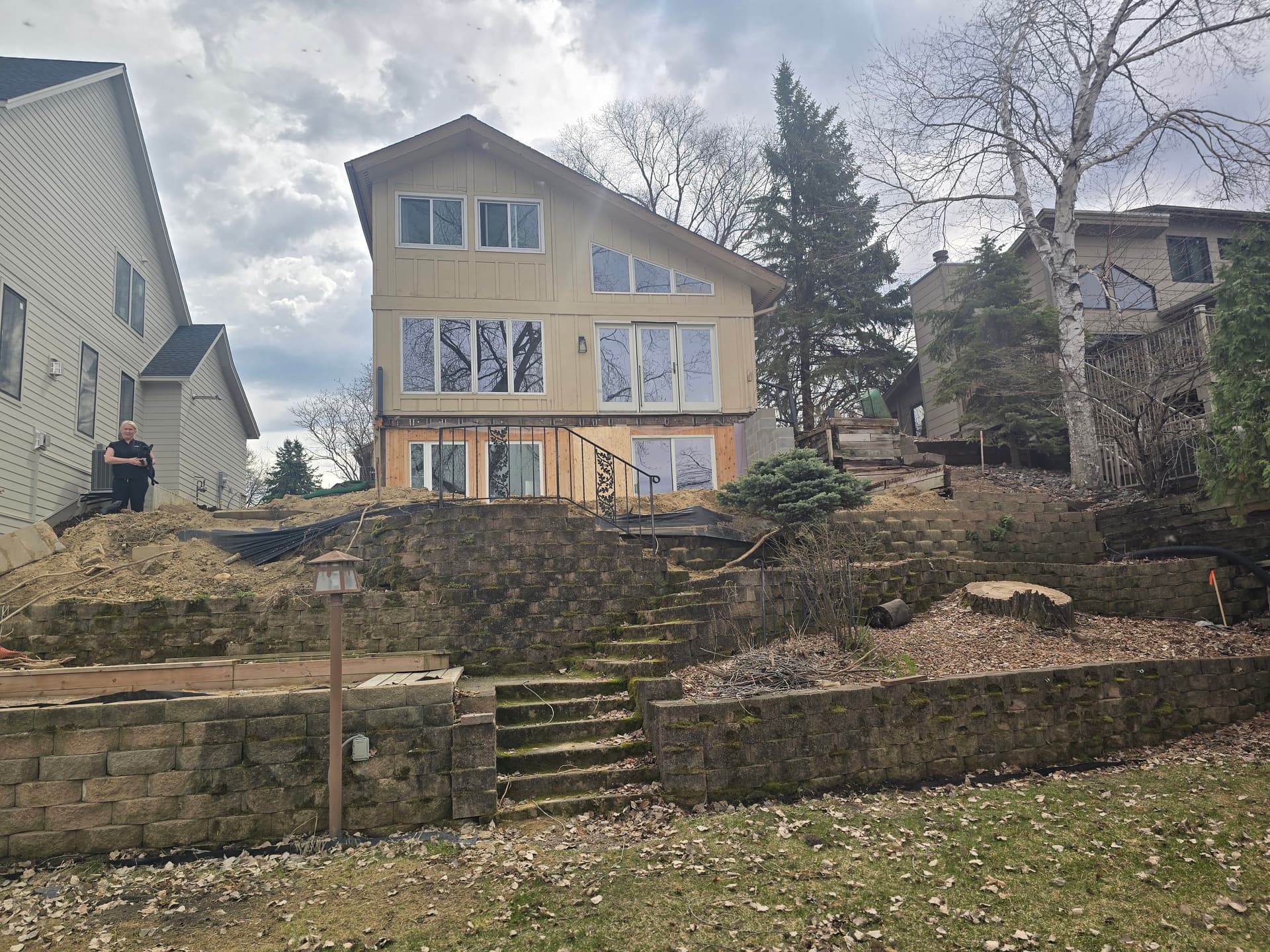 Gallery photos for Replacing a Block Wall with a Boulder Retaining Wall in Prior Lake: Image #1